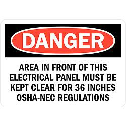 LYLE U1-1084-RD_10X7 DANGER SIGN 10X7 IN. ENGLISH