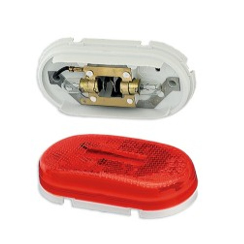 GROTE 45932 MARKER LAMP OVAL WITH REFLECTOR RED