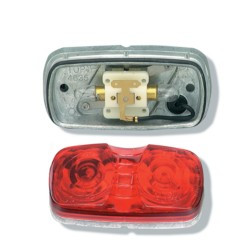 GROTE 46782 LAMP SQUARE CORNER 2 BULB DIE CAST RED
