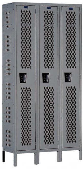 HALLOWELL U3228-1HV-A-HG VENTILATED WARDROBE LOCKER 12 IN D GRAY
