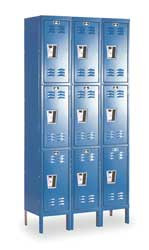 HALLOWELL U3288-3A-MB 9 DOOR, 3 TIER, PREMIUM WARDROBE LOCKERS