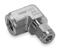 HAM-LET 770L-SS-6MM X 1/4 ELBOW 90 316 SS LET-LOKXF 6MMX1/4IN