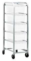 QUANTUM STORAGE SYSTEMS TR5-2516-8WT G7057 CROSS STACK TUB RACK W/5 TUBS WHIT