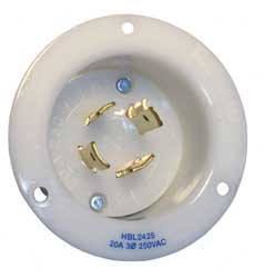 HUBBELL HBL2425 FLANGED INLET 250V 20A L15-20P 3P 4W 3PH