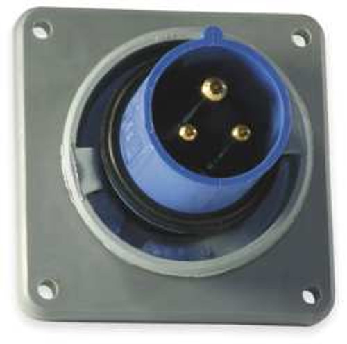 HUBBELL HBL320B6W IEC PIN AND SLEEVE INLET 20A 250V BLUE