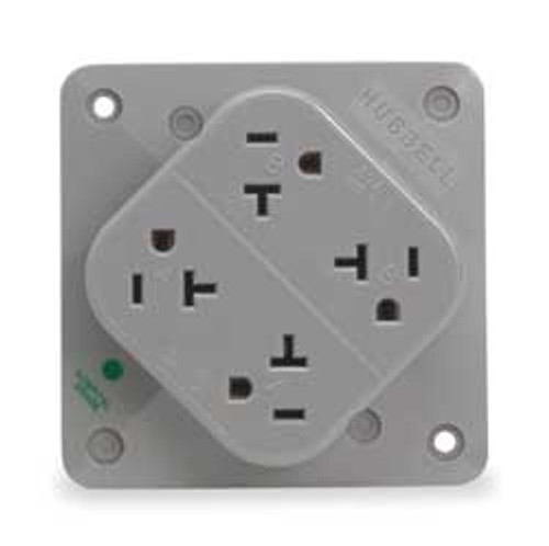 HUBBELL HBL420HGY RECEPTACLE 20A QUAD OUTLET FLUSH MOUNT