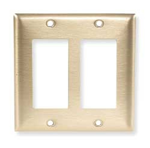 HUBBELL SB262 PLATE WALL 2 GANG BRASS