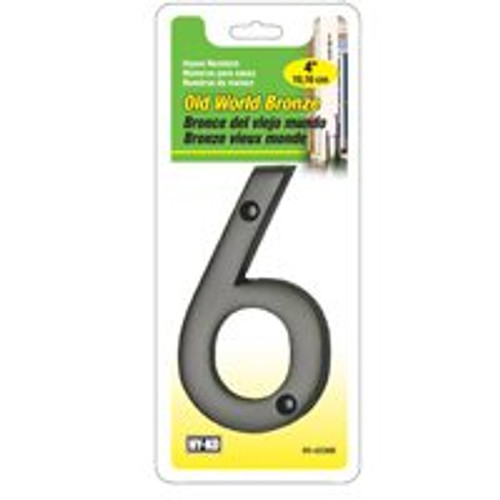 HY-KO PRODUCTS BR-42OWB/6 HOUSE ADDRESS NUMBER "6", OLD WORLD BRON