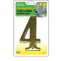 HY-KO PRODUCTS BR-51PB/4 NUMBER HOUSE 4 SB 5IN POL BRS