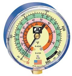 JB INDUSTRIES M2-820 3-1/8 IN GLOW-IN-THE DARK COMPOUND GAUGE