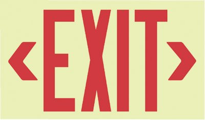 JESSUP MANUFACTURING 7210 E6712 EXIT SIGN 7-1/2 X 13IN GRN AND R/B
