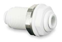 JOHN GUEST CI1208W-PK10 BULKHEAD 1/4 IN TUBE OD WHITE PK 10