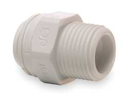 JOHN GUEST PP011222W-PK10 MALE CONNECTOR TUBE OD 3/8 IN POLY PK 10