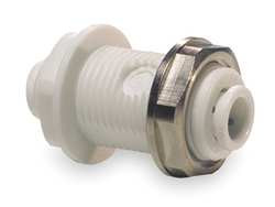JOHN GUEST PP1208W-PK10 BULKHEAD TUBE OD 1/4 IN POLY PK 10