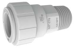 JOHN GUEST PSEI012026 MALE CONNECTOR 1/2 CTS X 3/4 NPT WHITE
