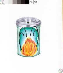 JUSTRITE MFG COMPANY 26612G  WITH TOP OPEN-TOP TRASH CAN ROUND 12 GAL. GRAY