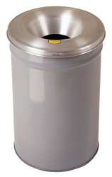 JUSTRITE MFG COMPANY 26630G  WITH TOP OPEN-TOP TRASH CAN ROUND 30 GAL. GRAY