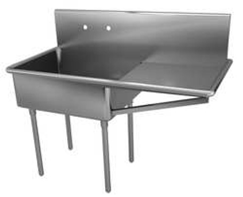 JUST MANUFACTURING NSFB-124-24R-2 SCULLERY SINK WITH DRAINBOARDS 51 IN L