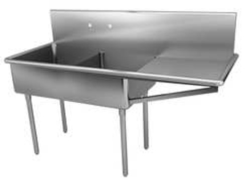 JUST MANUFACTURING NSFB-248-24R-2 SCULLERY SINK WITH DRAINBOARDS 75 IN L