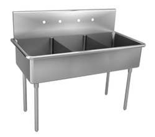 JUST MANUFACTURING NSFB-372-2-2 SCULLERY SINK WITHOUT FAUCET 75 IN L