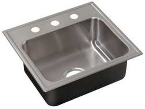 JUST MANUFACTURING SL-ADA-1921-A-GR-3 5.5 DCR DROP-IN SINK WITH FAUCET LEDGE 21 IN L