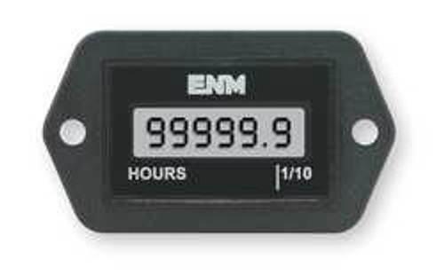 ENM T1121BB HOUR METER LCD 2-HOLE RECTANGULAR