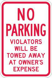 LYLE T1-1057-HI_12x18 SIGN NO PARKING 18 X12 IN