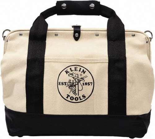 KLEIN TOOLS 5003-18 TOOL BAG, CANVAS WITH LEATHER BOTTOM, 11