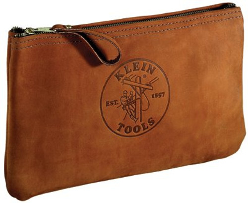KLEIN TOOLS 5139L ZIPPER BAG, TOP-GRAIN LEATHER TOOL POUCH KLEIN TOOLS 5139L ZIPPER BAG, TOP-GRAIN LEATHER TOOL POUCH