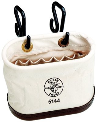 KLEIN TOOLS 5144 CANVAS BUCKET, 15-POCKET AERIAL OVAL BUC