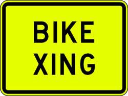 LYLE W11-1P-24SYGA TRAFFIC SIGN 18 X 24IN BK/YEL BIKE XING
