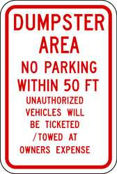 LYLE DL-019-12HA PARKING SIGN 18 X 12IN R/WHT TEXT