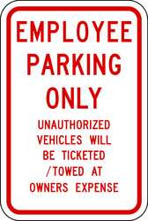 LYLE RP-022-RW-12HA PARKING SIGN 18 X 12IN R/WHT TEXT