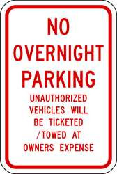 LYLE NP-056-12HA PARKING SIGN 18 X 12IN R/WHT TEXT