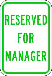 LYLE RP-128-12HA PARKING SIGN 18 X 12IN GRN/WHT TEXT