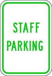 LYLE RP-119-12HA PARKING SIGN 24 X 18IN GRN/WHT TEXT