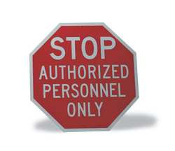 LYLE ST-014-6HA ADMITTANCE SIGN 6 X 6IN WHT/R AL ENG