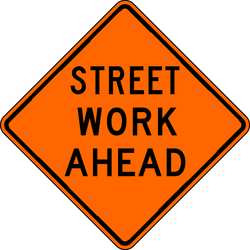 LYLE W20-1D-ST-30HA TRAFFIC SIGN 30 X 30IN BK/ORN TEXT