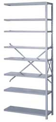 LYON DD8021X 8 SHELF ADD-ON OPEN STEEL SHELVING