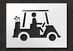 RAE STL-116-75604 GOLF COURSE STENCIL CART LOGO 16 IN