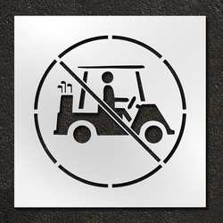 RAE STL-116-75602 GOLF COURSE STENCIL NO CARTS LOGO 24 IN