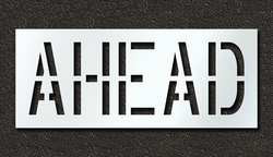 RAE STL-116-71828 PAVEMENT STENCIL AHEAD 18 IN