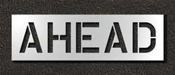RAE STL-116-71228 PAVEMENT STENCIL AHEAD 12 IN