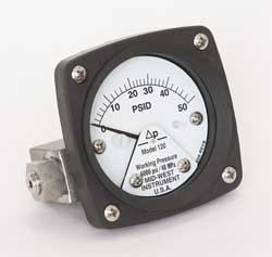 MIDWEST INSTRUMENT 120-AA-00-OO-50P D0754 PRESSURE GAUGE 0 TO 50 PSI