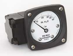 MIDWEST INSTRUMENT 142-AA-00-OO-50H D0756 PRESSURE GAUGE 0 TO 50 IN H2O