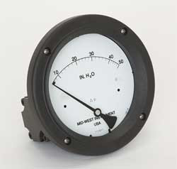 MIDWEST INSTRUMENT 142-AC-00-OO-50H D0758 PRESSURE GAUGE 0 TO 50 IN H2O
