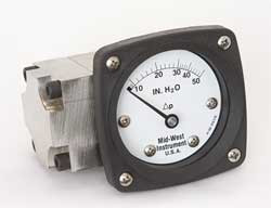 MIDWEST INSTRUMENT 142-SA-00-OO-50H D0757 PRESSURE GAUGE 0 TO 50 IN H2O