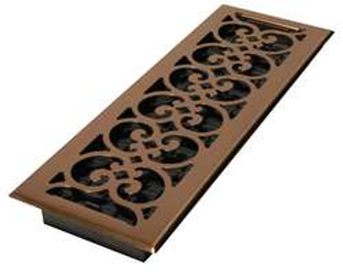 DECOR GRATES SPH414-A 4X14 SCROLL STEEL PLATED ANTIQUE