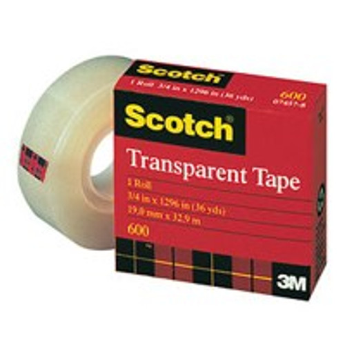 3M 600 TAPE REFILL TRANS 1/2INX72YD  