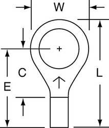3M M14-516R/SK RING TERMINAL,BARE,16 AWG,14 AWG